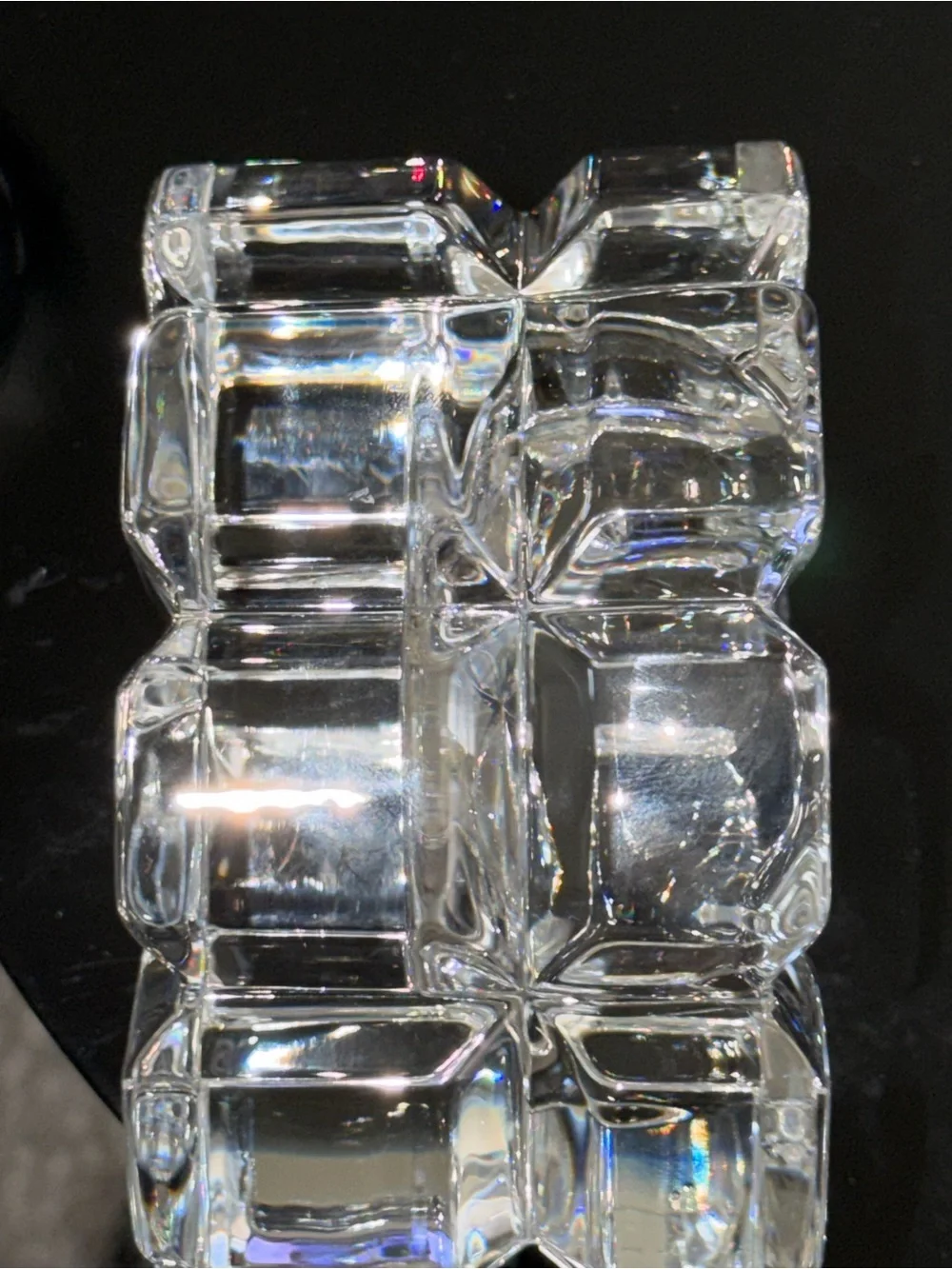 Vintage heavy Faceted Crystal Tealight Candle Holders - Set of 2 $125.